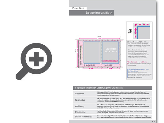 Product Bild doppellose_als_block_(je_100_doppellose)_einseitig_4_0_farbig_bedruckt_mit_nummerierung