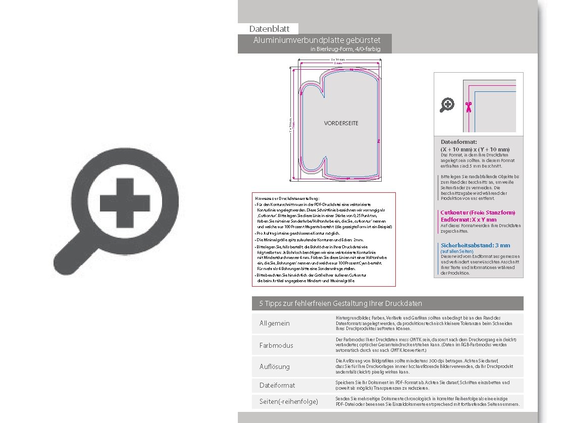 Product Bild aluminiumverbundplatte_silber_geb__rstet_mit_anti-graffiti-lack_gl__nzend_in_bierkrug-form_konturgefr__st___einseitig_4_0-farbig_bedruckt