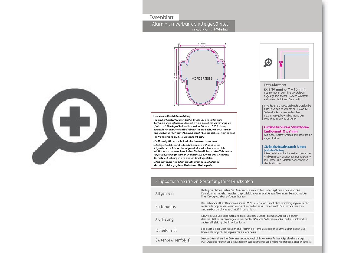 Product Bild aluminiumverbundplatte_silber_geb__rstet_mit_anti-graffiti-lack_gl__nzend_in_kopf-form_konturgefr__st___einseitig_4_0-farbig_bedruckt