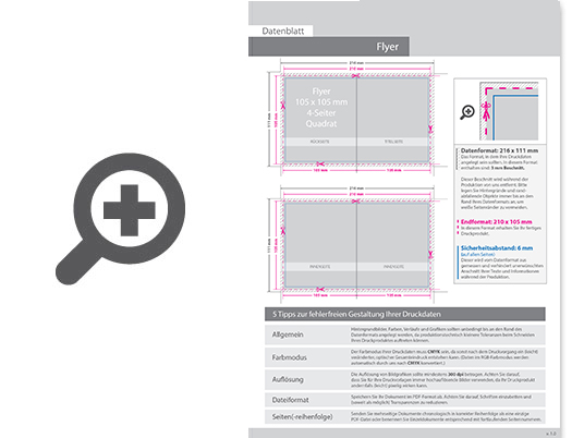Product Bild faltblatt__gefalzt_auf_quadrat_10_5_cm_x_10_5_cm__vertikaler_mittelfalz__4-seitig