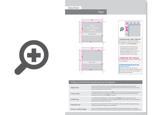 Product Bild flyer_quadrat_10_0_cm_x_10_0_cm__beidseitig_bedruckt_(4_4_farbig_+_1_sonderfarbe_hks)