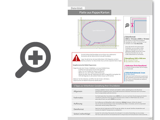 Product Bild karton_mit_wabenstruktur_in_sprechblase-form_konturgefr__st___einseitig_4_0-farbig_bedruckt