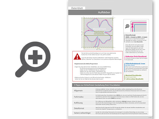 Product Bild wiederabl__sbare_klebefolie_in_kleeblatt-form_konturgeschnitten___einseitig_4_0-farbig_bedruckt